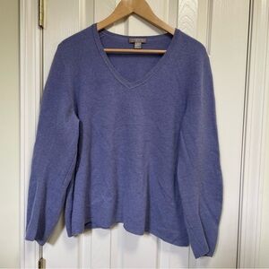 Charter Club Periwinkle 2ply Cashmere Vneck sweater XL